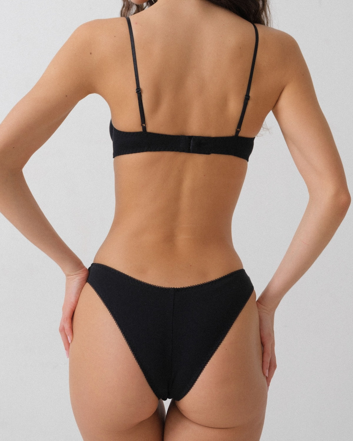 The Brazilian: Black Cotton Jersey – Cou Cou Intimates
