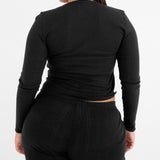 The Henley: Black Pointelle