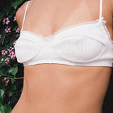 The Balconette: White Pointelle
