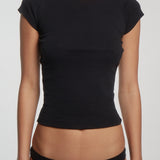 The Thong: Black Cotton Jersey