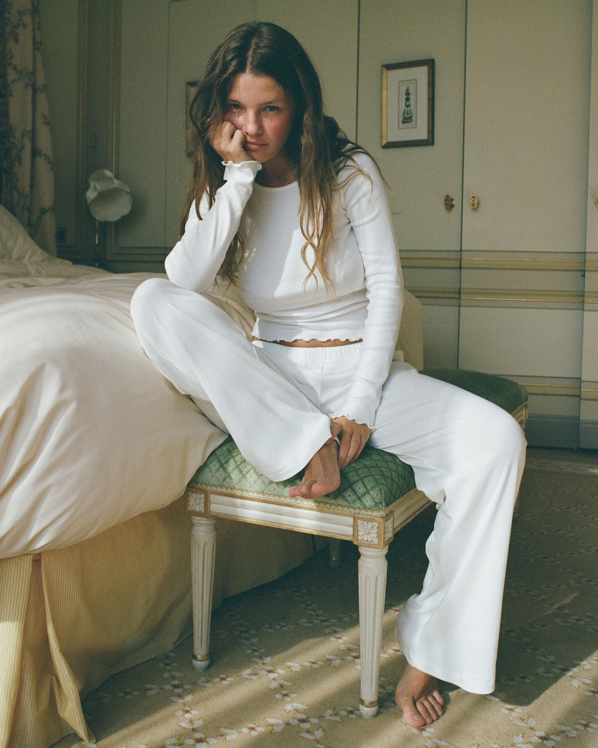 The Pant: White Cotton Jersey – Cou Cou Intimates