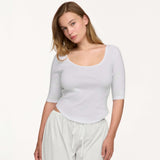 The Petite Scoop: White Cotton Jersey