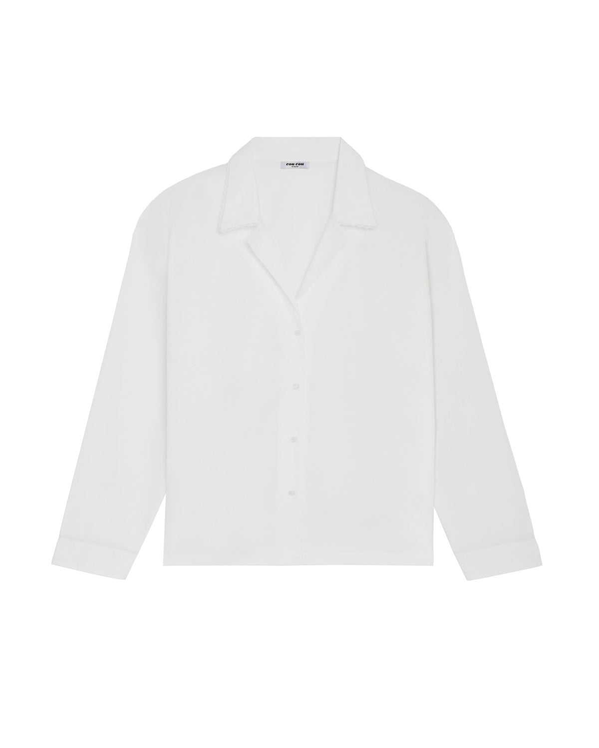 White blouse with a collar on a white background