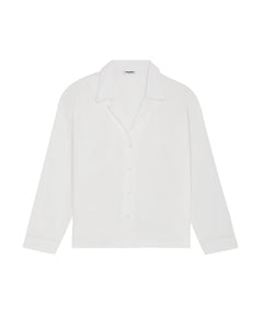 White blouse with a collar on a white background