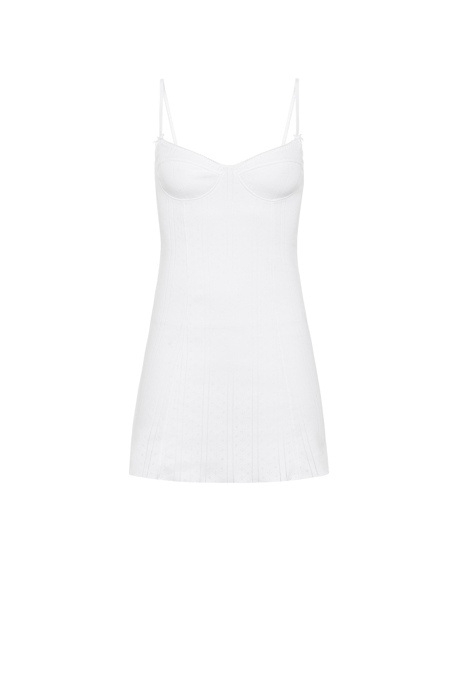 The Balconette Dress: White Pointelle – Cou Cou Intimates