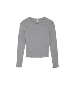 The Frilly Long Sleeve: Cotton Jersey Grey