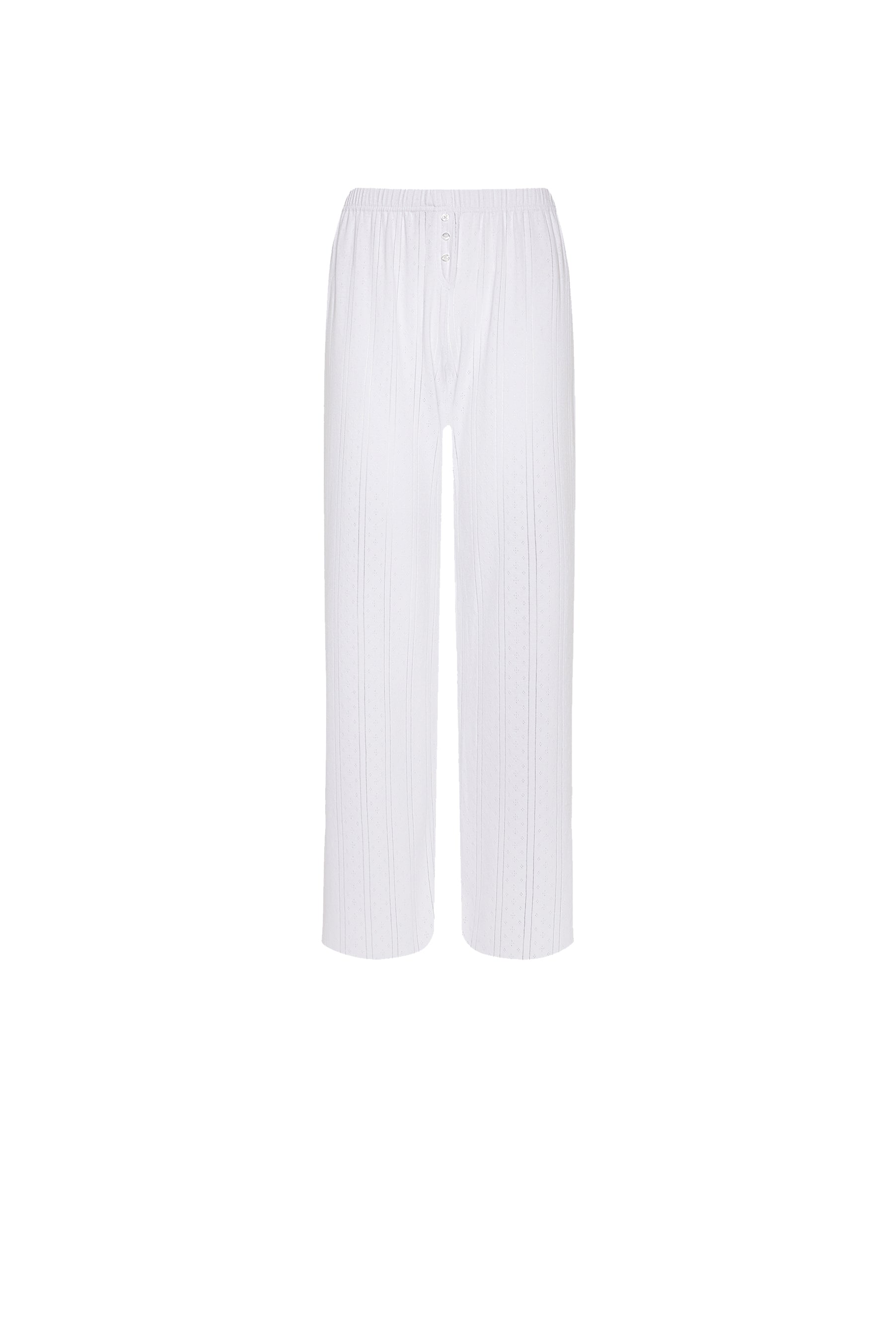 The Pant: White Pointelle