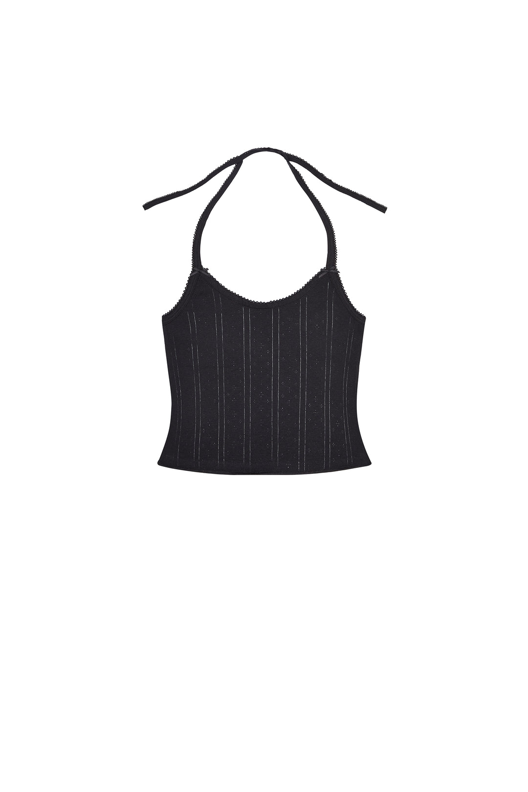 Halle Lux Halter Top Black