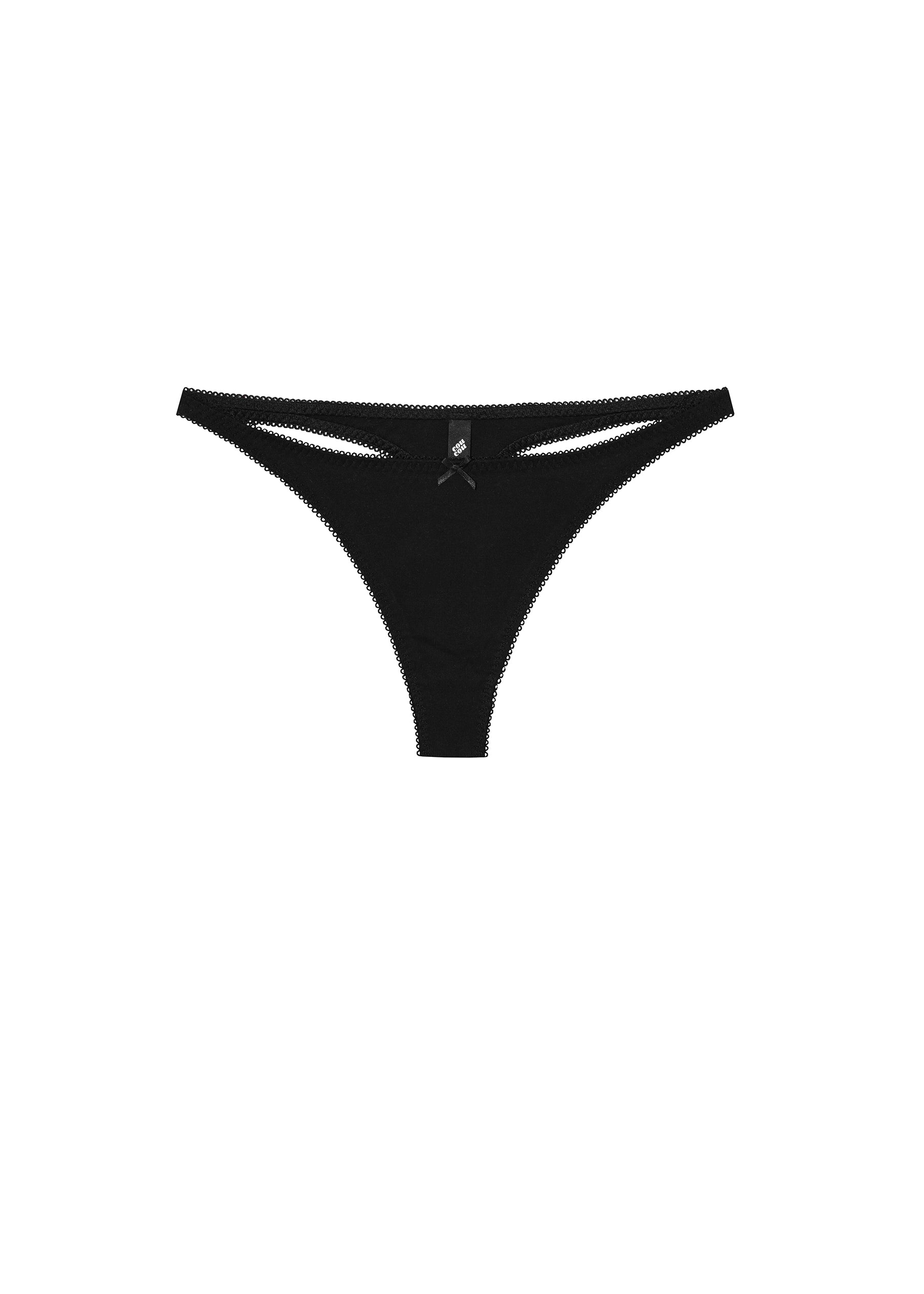 The Thong: Cotton Jersey Black