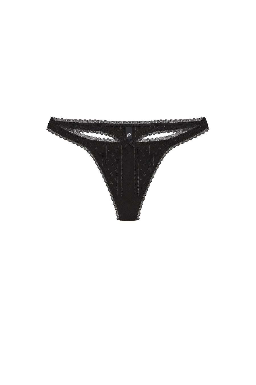 The Thong: Pointelle Cotton Black – Cou Cou Intimates