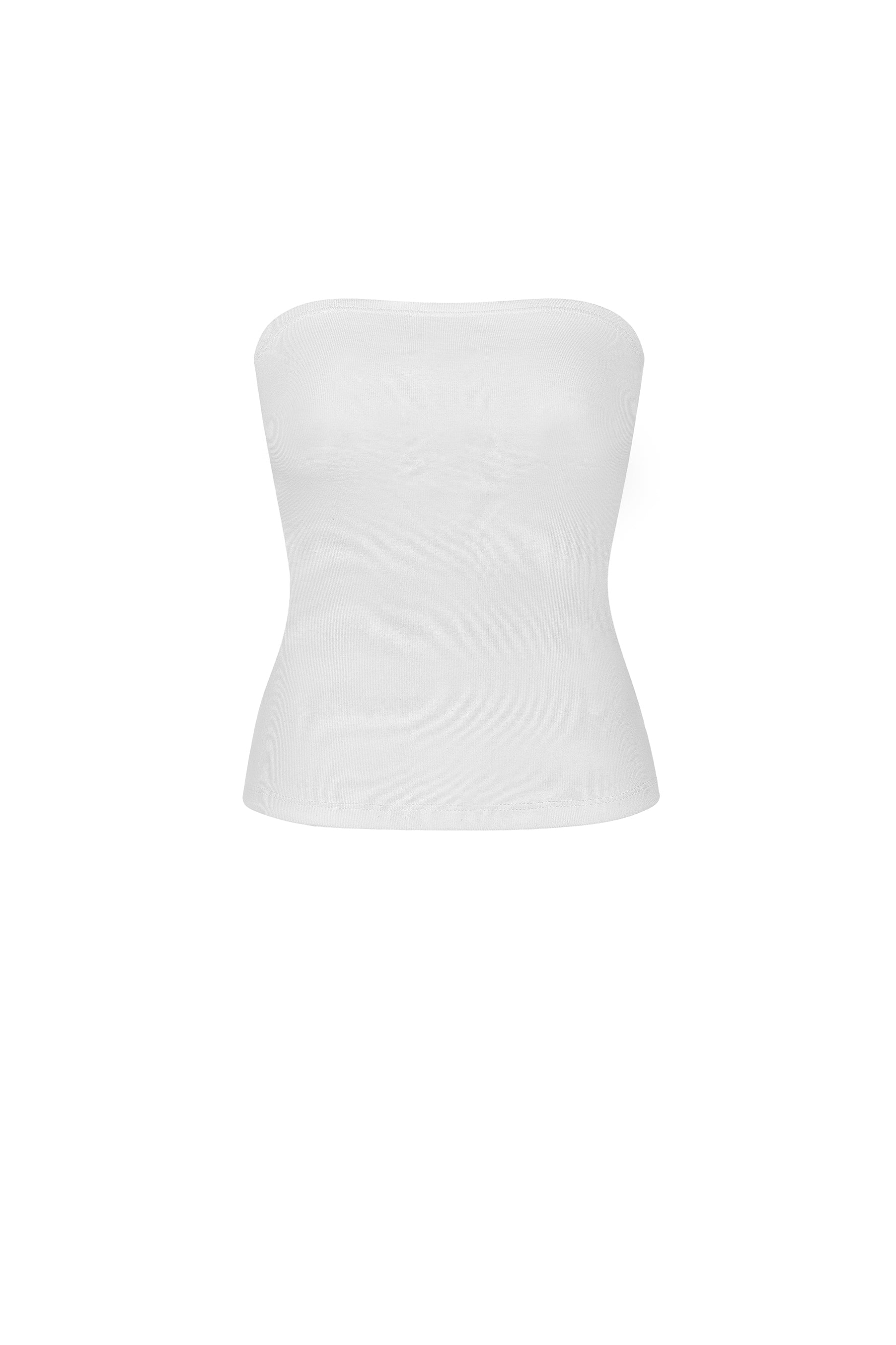 Plain white tube top best sale