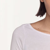 The Rina Extra Long Sleeve: White Cotton Jersey