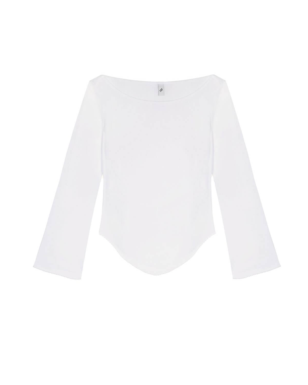 White blouse with long sleeves on a white background