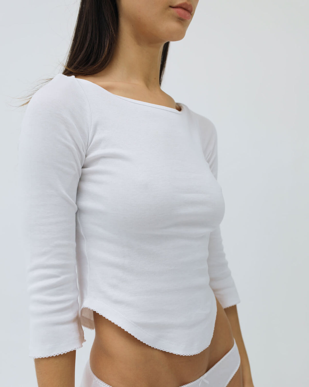 The Rina Long Sleeve: Cotton Jersey White – Cou Cou Intimates