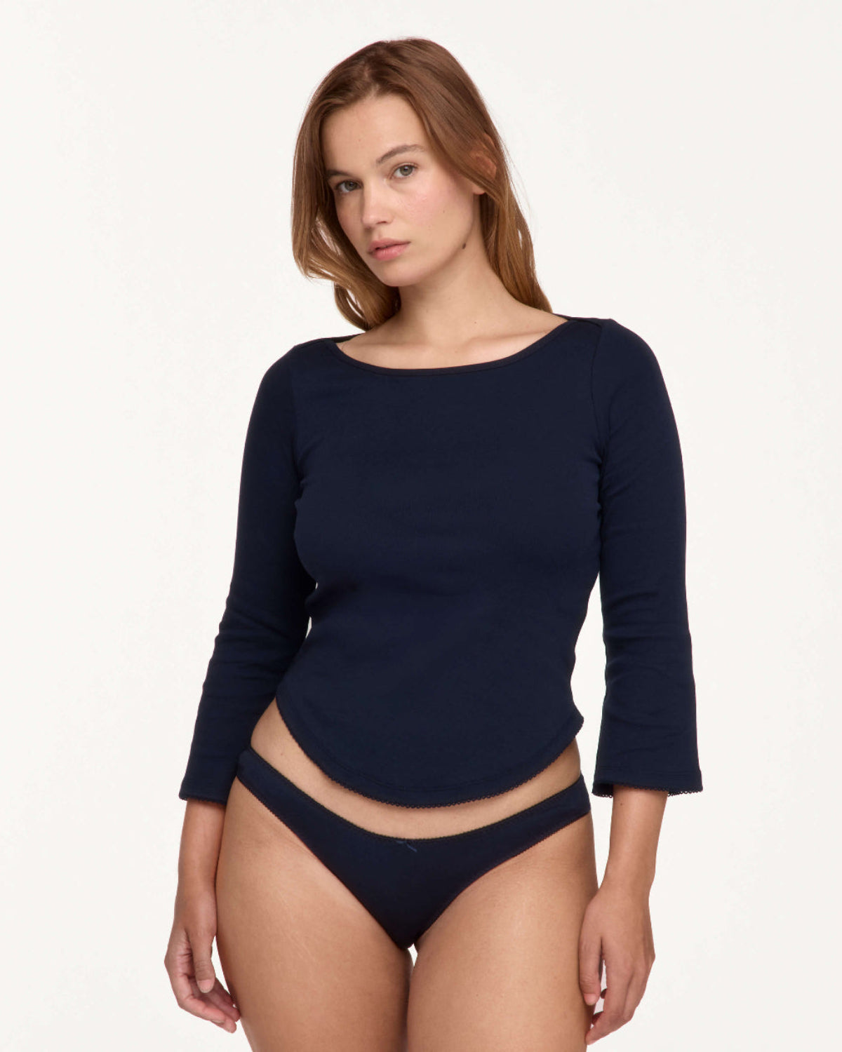 The Frilly Long Sleeve: Black Cotton Jersey – Cou Cou Intimates