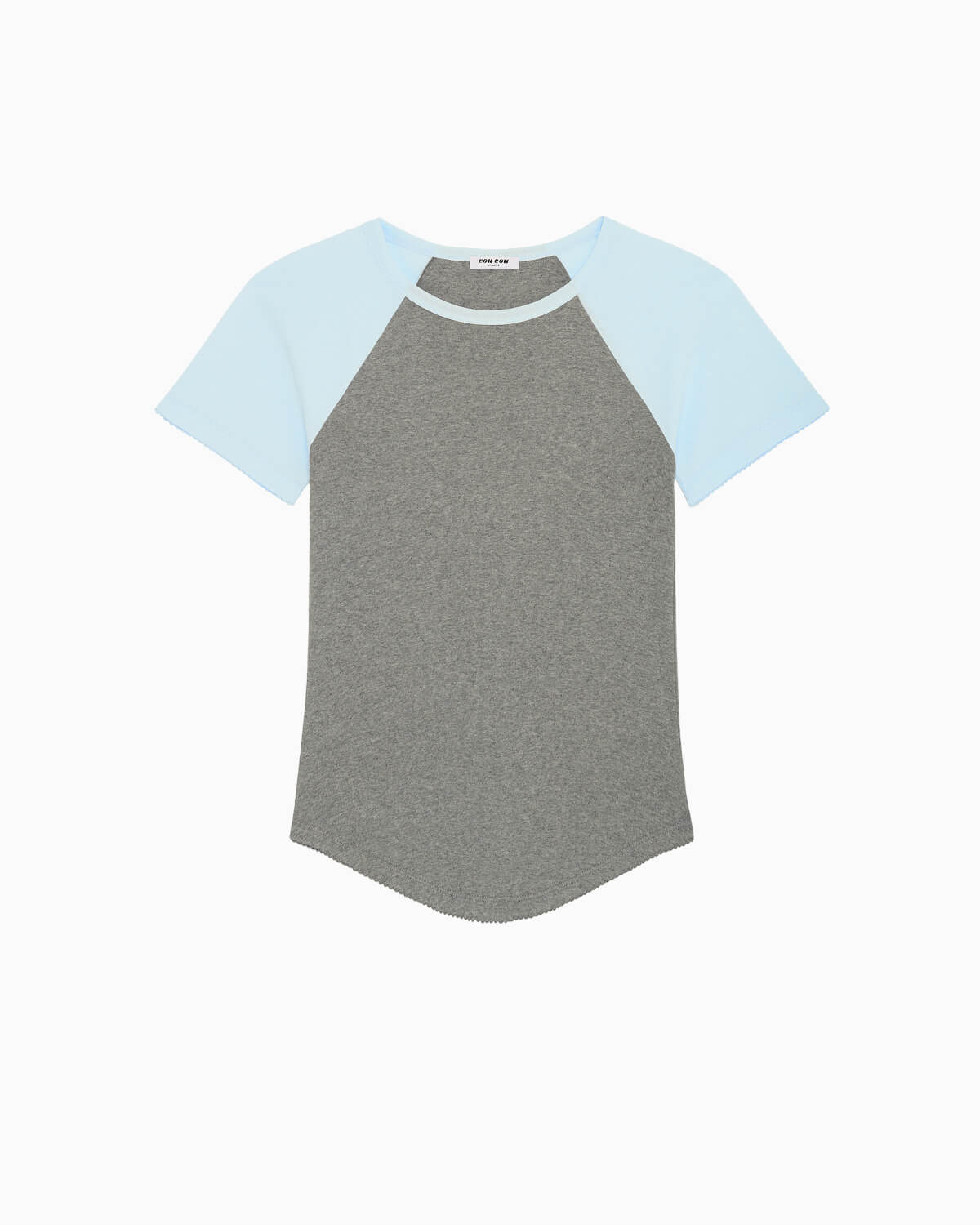 The Raglan Tee: Grey / Sky Blue Cotton Jersey – Cou Cou Intimates