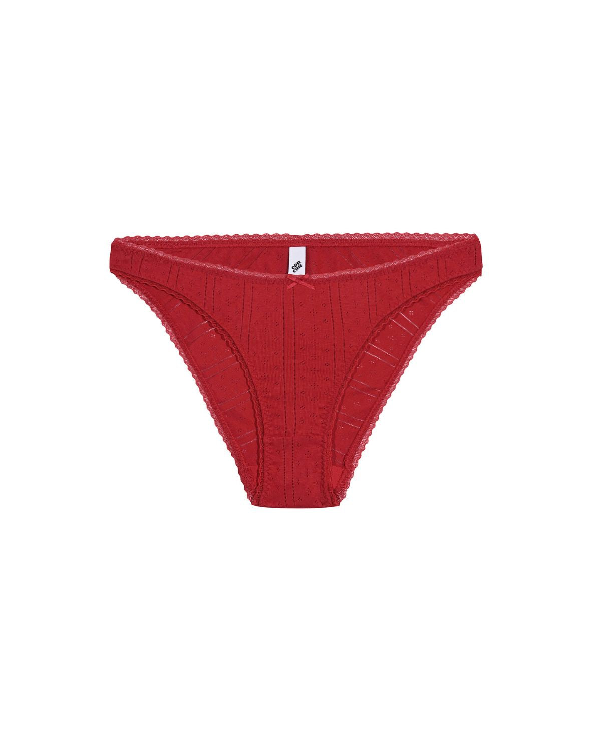 Red women's underwear on a white background
