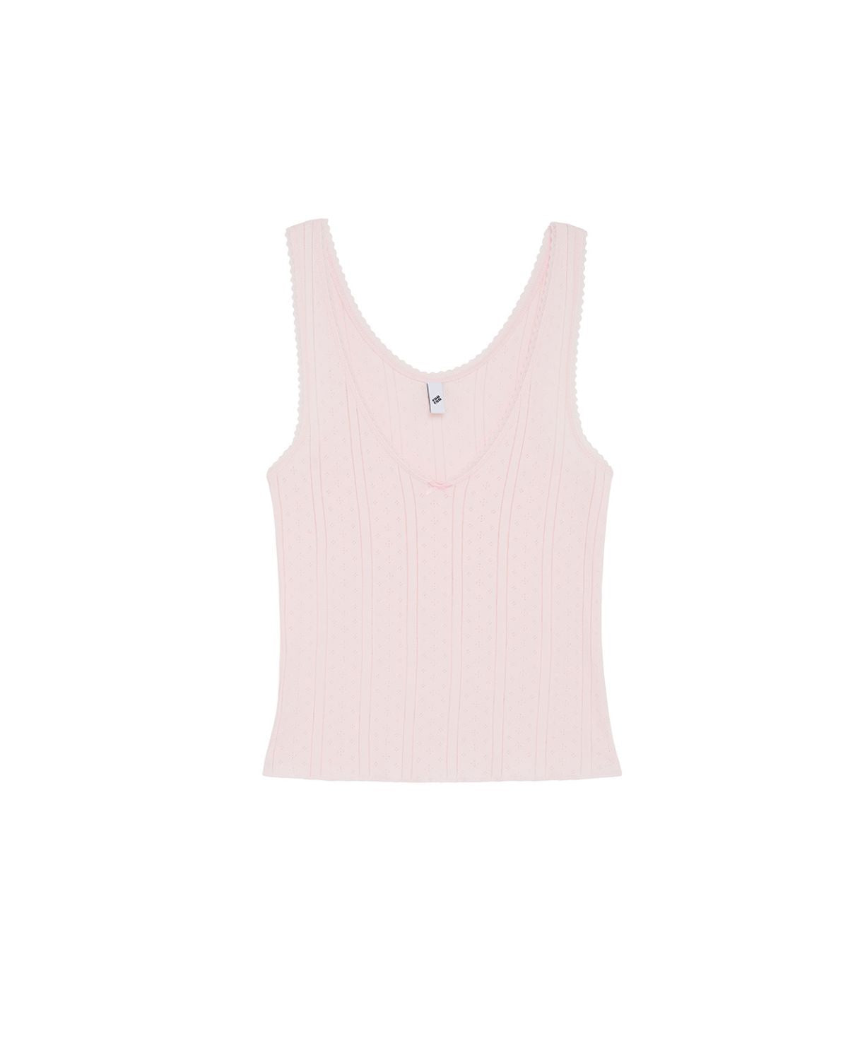 Light pink tank top on a white background