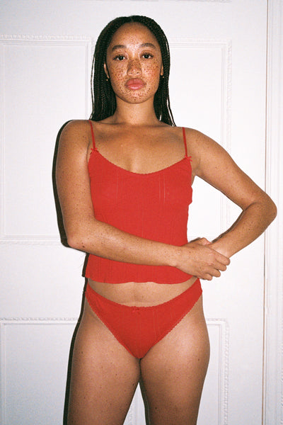 The Long Cami Cherry Red – Cou Cou Intimates