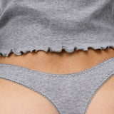The Thong: Grey Cotton Jersey