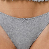 The Thong: Grey Cotton Jersey