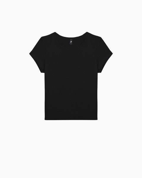 The Baby Tee: Black Cotton Jersey – Cou Cou Intimates