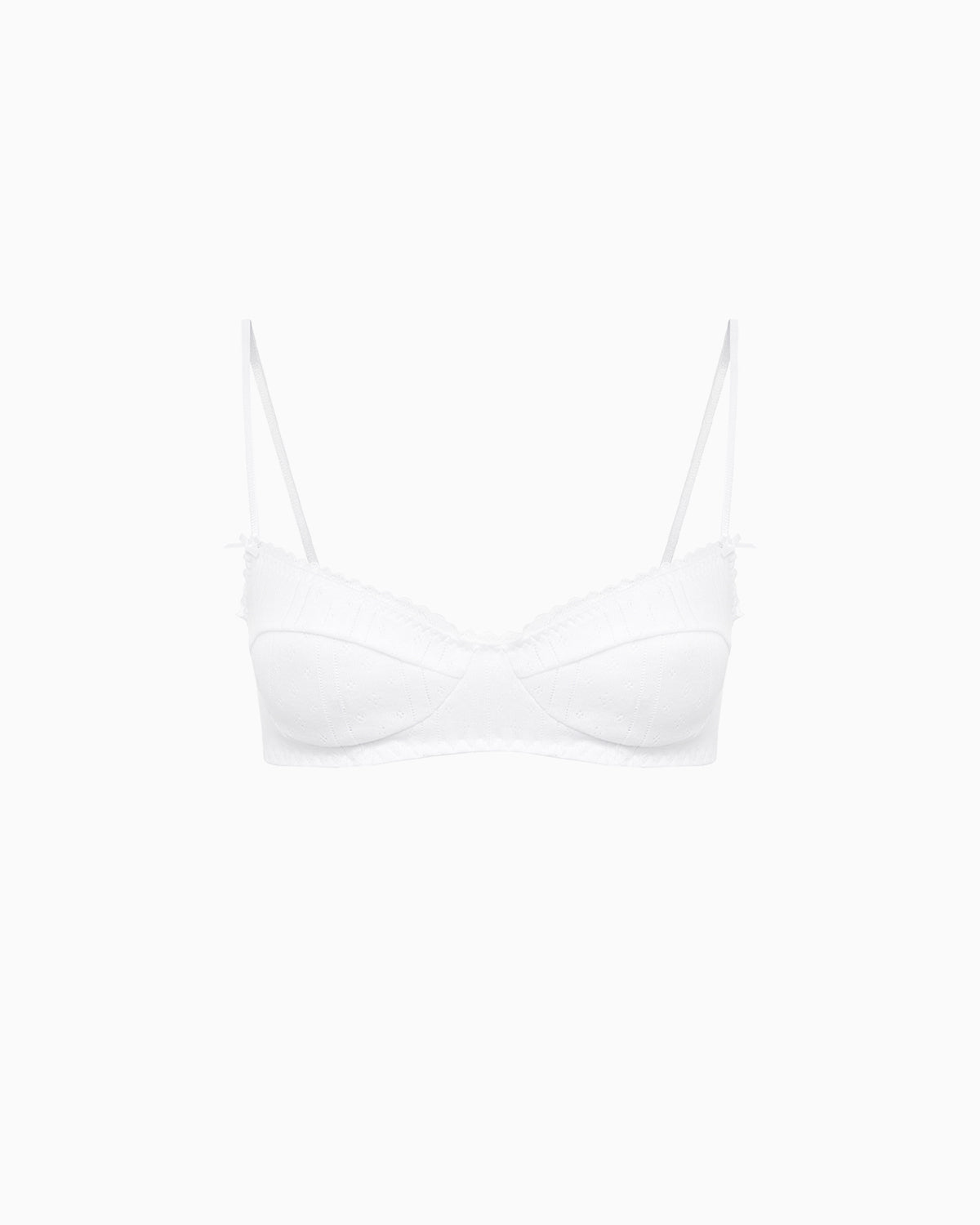 The Balconette: White Pointelle