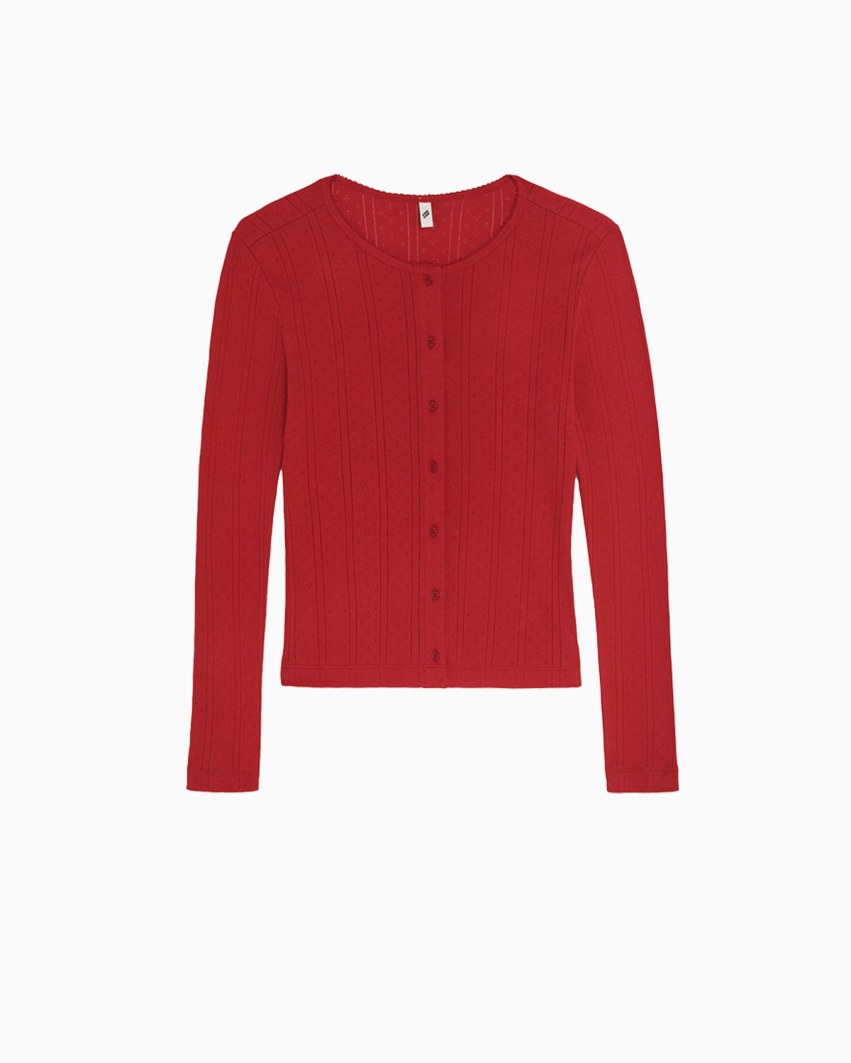 Cardigan Cherry Red Pointelle