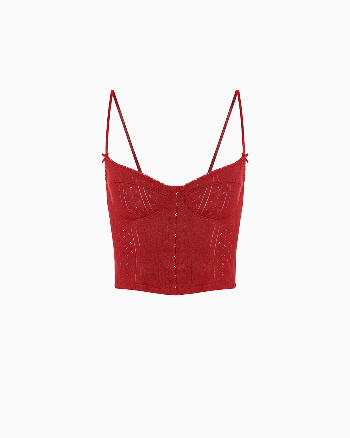 Corselette Cherry Red Pointelle