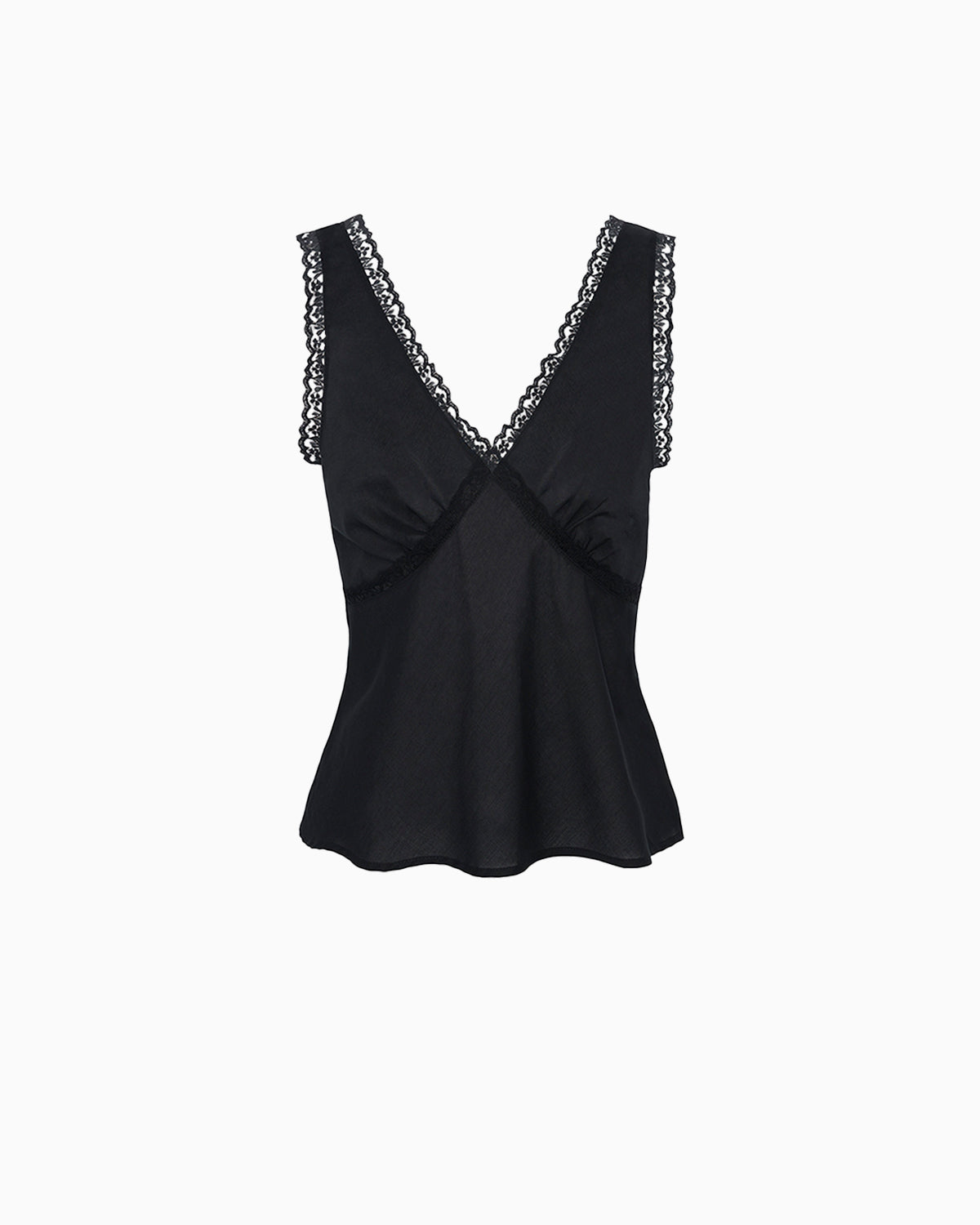 The Iris Tank: Black Cotton Voile