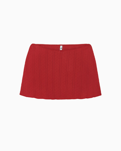 The Mini Skirt: Cherry Red Pointelle – Cou Cou Intimates