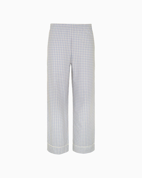 The Pajama Pant: Blue Check French Poplin – Cou Cou Intimates