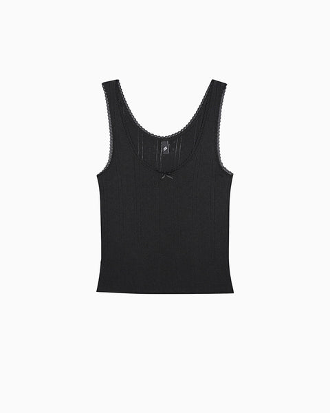 The Scoop Tank: Black Pointelle – Cou Cou Intimates