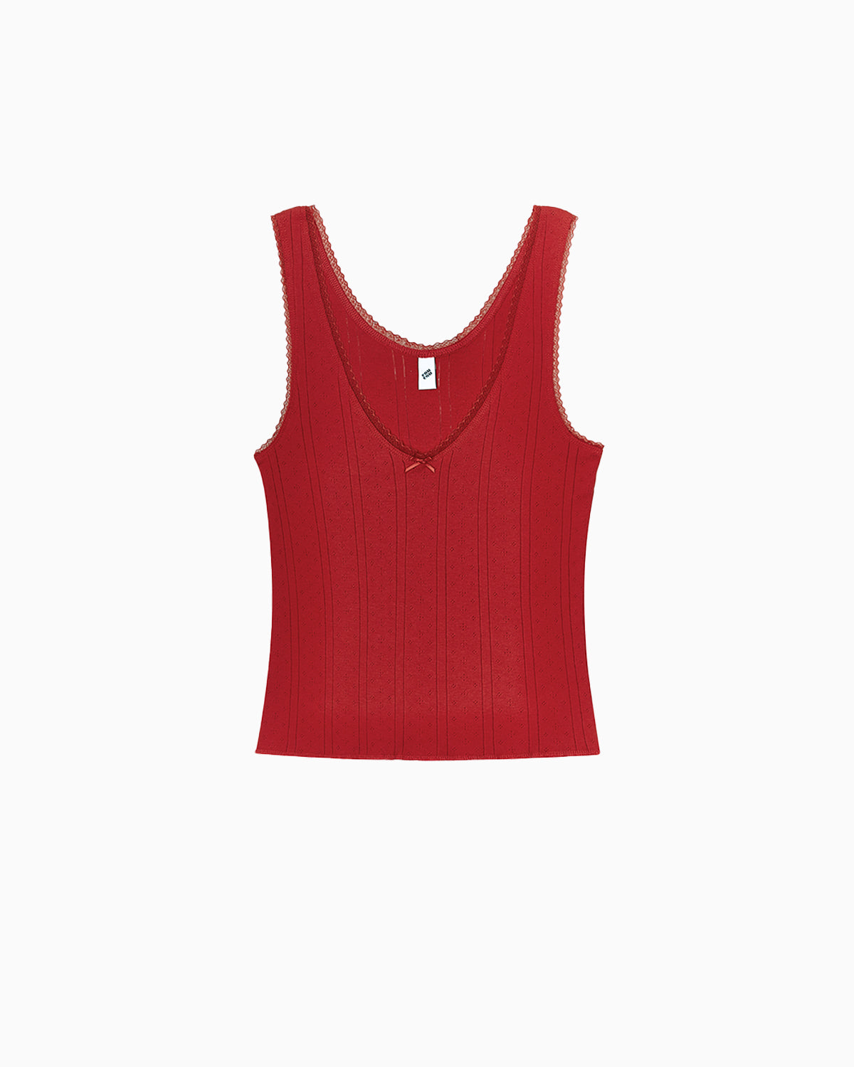 Scoop Tank Cherry Red Pointelle
