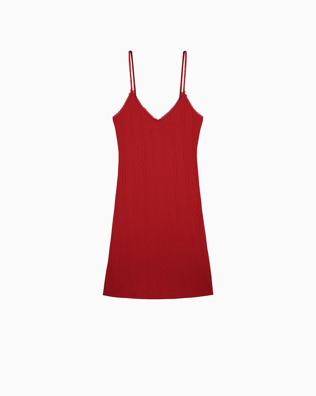 The Cami Slip: Cherry Red Pointelle – Cou Cou Intimates