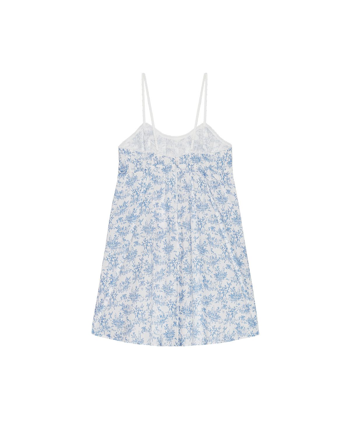 Floral dress with thin straps on a white background