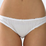 White lace underwear on a plain background