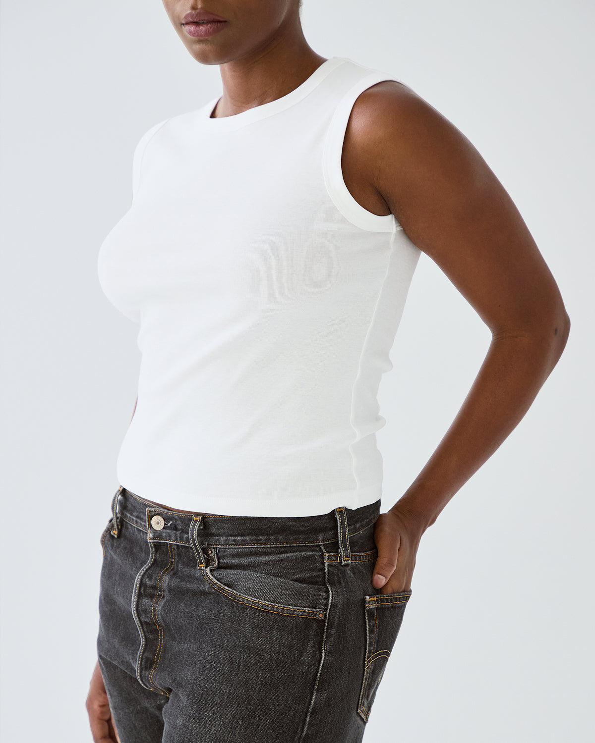 The Muse Tank: Cotton Jersey White – Cou Cou Intimates