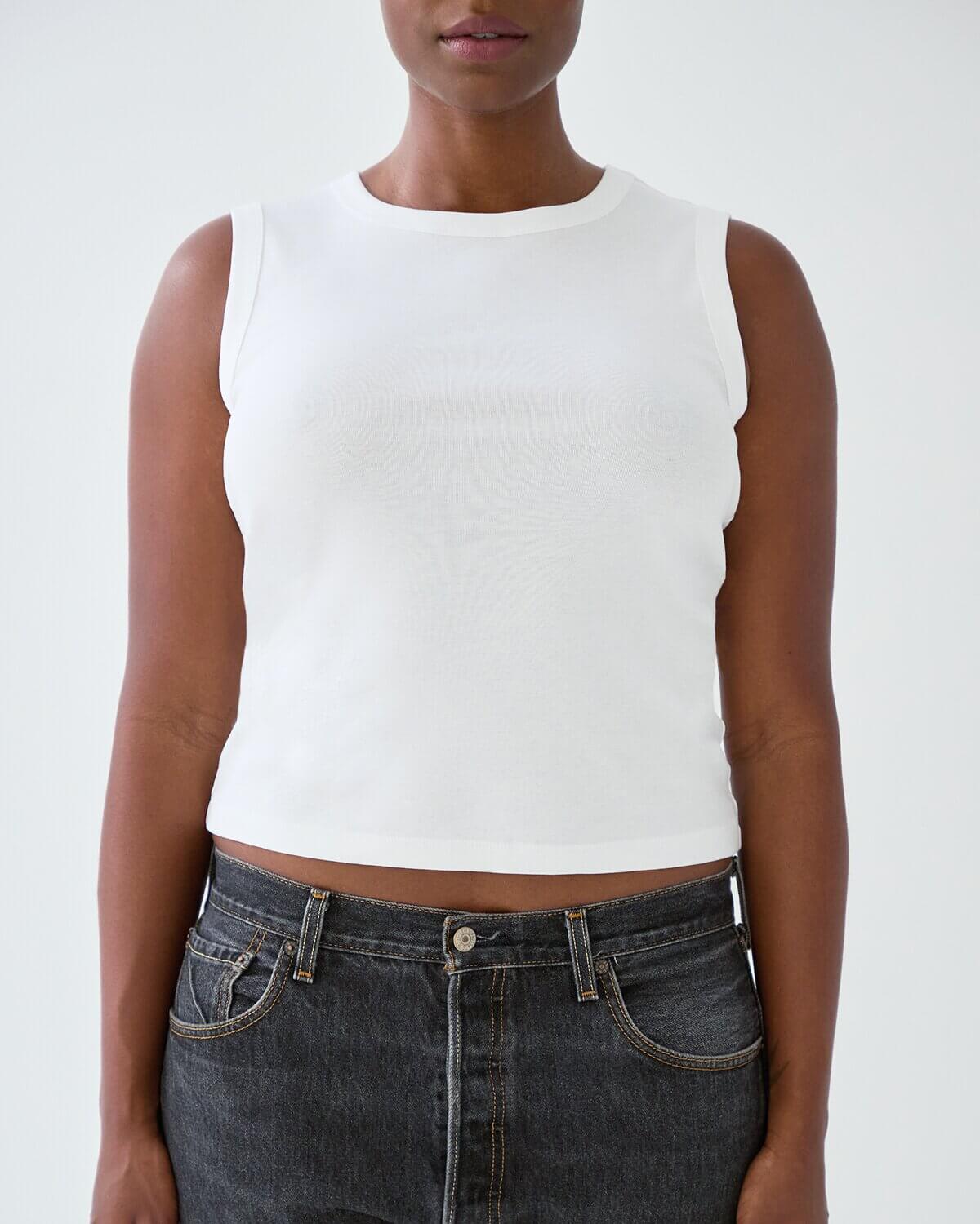 Muse de DeuxiemeClasse ribタンクトップ ホワイト rib タンクトップ（タンクトップ）｜MUSE de Deuxieme Classe