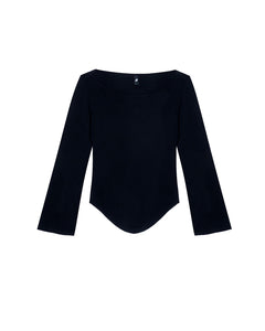 The Rina Long Sleeve: Cotton Jersey Black