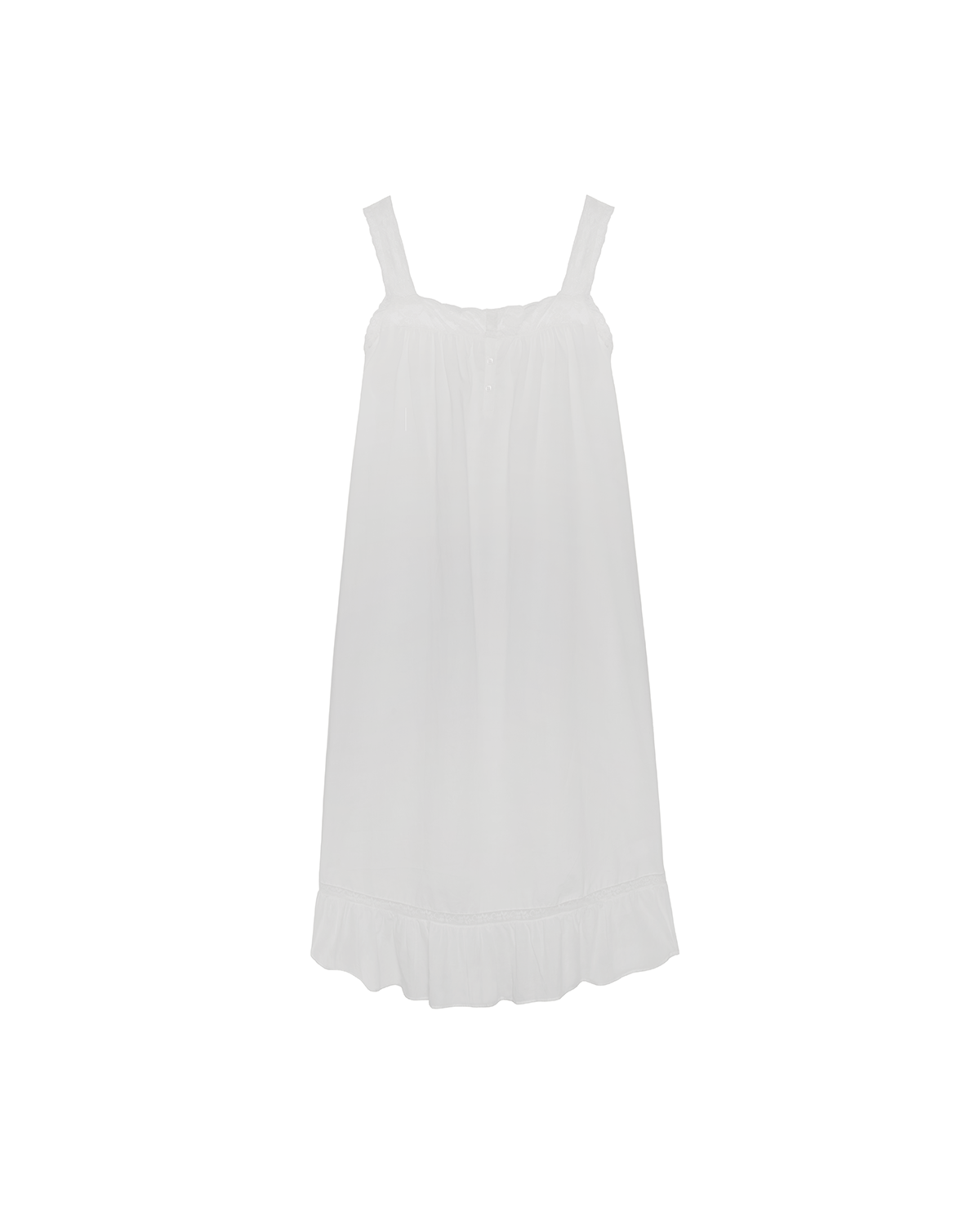 White dress with thin straps on a white background