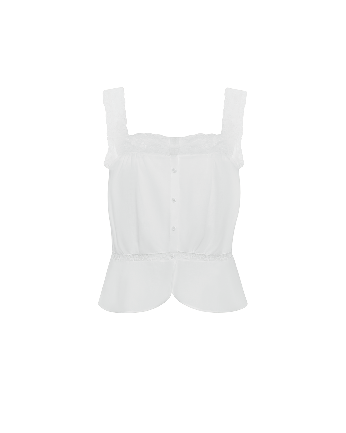 White sleeveless top on a white background