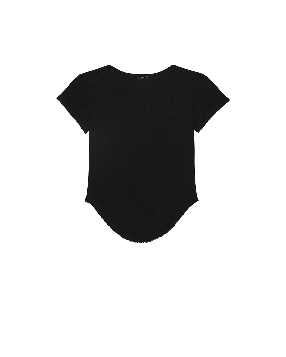 Black t-shirt on a white background