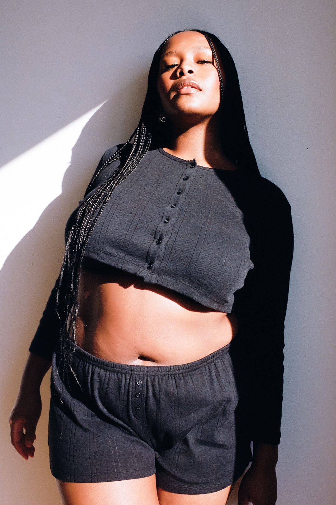Crop Cardi - Carre Noir - Black